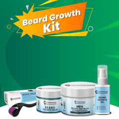 Beard Growth Kit - Biotin Beard wash, Beard Growth Oil, Beard Growth Conditioner, Beard Growth Balm, Derma Roller System