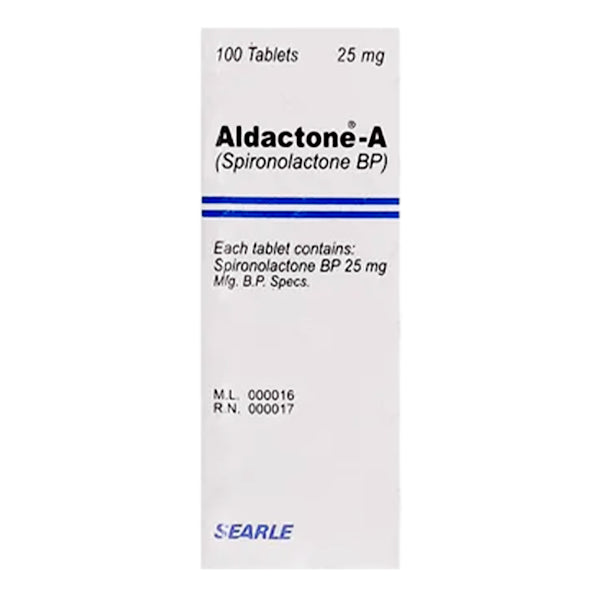 Aldactone-A Tablets 25mg (1 Bottle = 100 Tablets)
