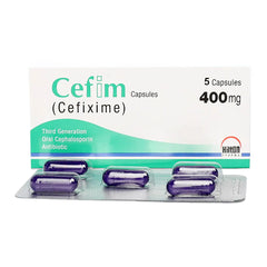 Cefim Capsules 400mg (1 Box = 1 Strip)(1 Strip = 5 Capsules)