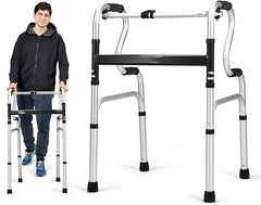 Goplus 3 In 1 Stand Assist Folding Walker Heavy Duty 400Lbs Mobility Aid With Height Adjustment Toilet Safety Rail Narrow Frame For Seniors - The Healthcare Shop Pakistan