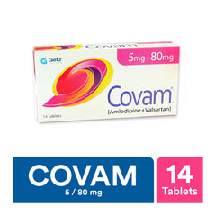 Getz Pharma Covam Tablet, 5mg + 80mg, 14-Pack product image - Mamasjan