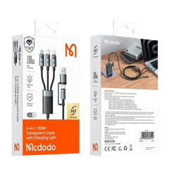 6 in 1 100W Transparent Cable with Charging Light Black / 100 W - MamasJan Chargers & Adapters
