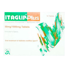 Itaglip Plus XR Tablets 50/1000mg (1 Box = 14 Tablets)
