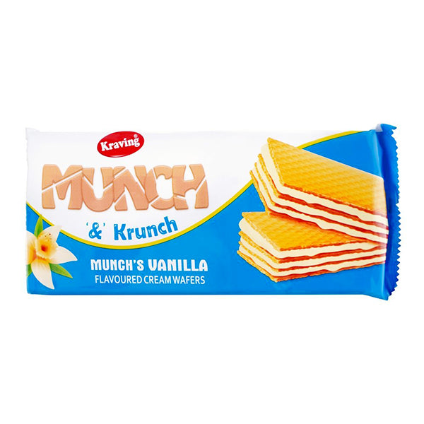 Kraving Munch & Krunch Munchs Vanilla Flavoured Cream Wafers 75g