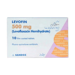 Levofin Tablets 500mg (1 Box = 1 Strip)(1 Strip = 10 Tablets)