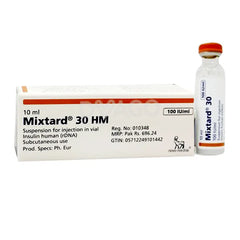 Mixtard 30 Hm Injection 100Iu/ml 10ml (1 Box = 1 Injection)