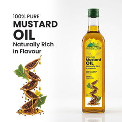 Mustard Oil 500ml Premium Glass Bootle Packing 100% Pure Oil - Mamasjan