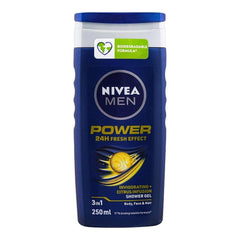Nivea Shower Gel Power 24H Fresh Effect 3 In 1 For Men 250Ml