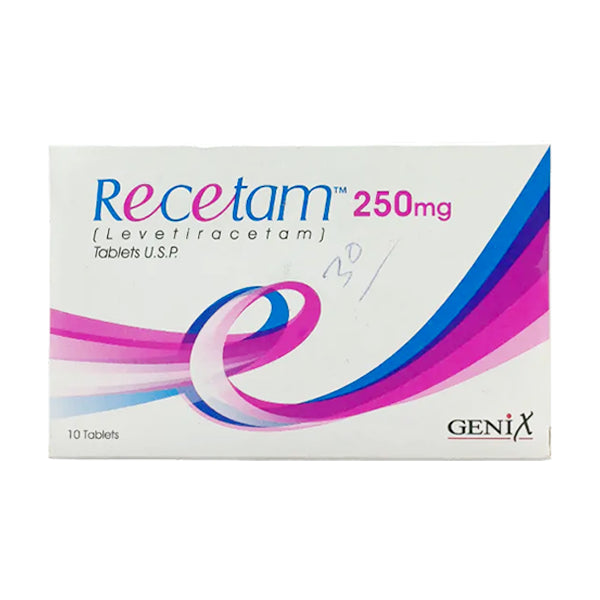 Recetam Tablets 250mg (1 Box = 1 Strip)(1 Strip = 10 Tablets)