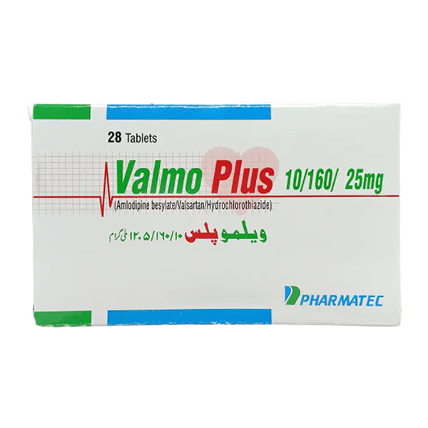 Valmo Plus Tablets 10/160/25mg (1 Strip = 7 Tablets)
