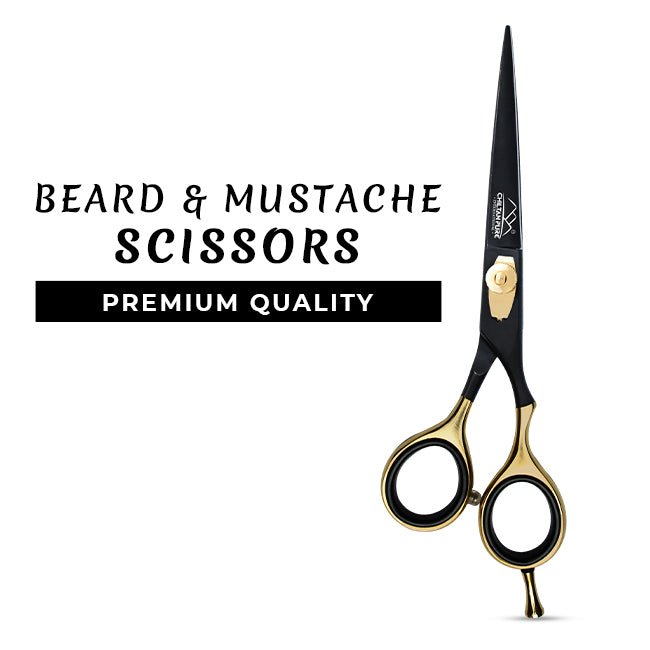 Beard & Moustache Trimming Scissors – For Grooming, Cutting & Styling of Moustache & Beard - Mamasjan