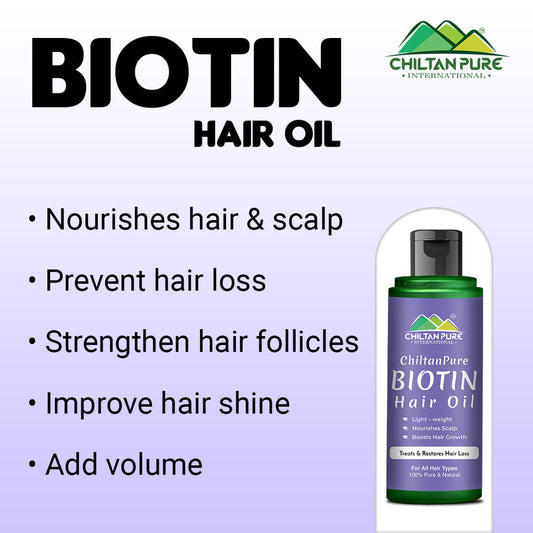 Biotin Hair Oil – Boosts Hair Growth, Deep Hair Treatment, Anti-Dandruff, Makes Hair Smooth & Shiny - Mamasjan