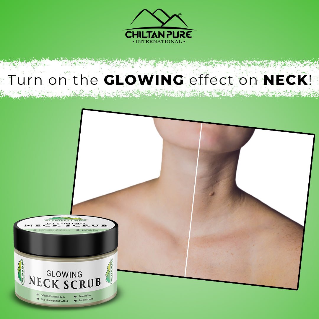 Glowing Neck Scrub – Remove Tan, Exfoliate Dead Skin Cells, Even Skin Tone Reduce Fine Lines & Wrinkles 100ml - Mamasjan