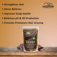 Henna Hair and Beard Dye (Chocolate & Coffee) – Prevents Premature Hair Greying, Improves Scalp Health, Balances pH & Oil Production 200gm - Mamasjan