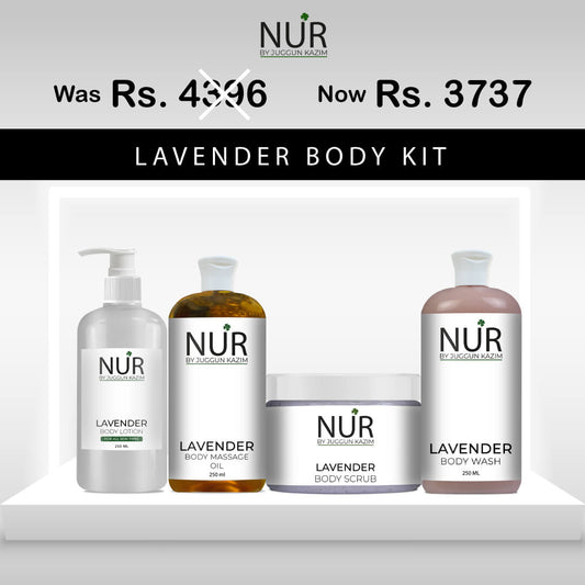Lavender Body Kit – Lavender Body Lotion, Lavender Body Massage Oil, Lavender Body Scrub & Lavender Body Wash - Mamasjan
