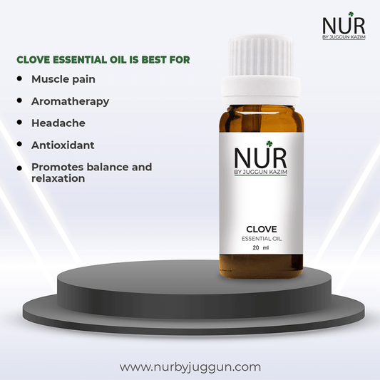 Nur Clove Essential Oil – Known for its ability to cleanse teeth and gums, Stimulating and energizing oil that produces a warm & woody aroma - Mamasjan