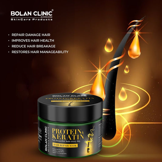 Protein & Keratin Hair Repair Mask – Strengthen Hair Follicles, Restores Hair Manageability & Makes Hair Shiny & Straight! - Mamasjan