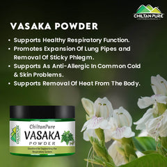 Vasaka Powder – Potent Bronchodilator, Treats Respiratory Problems & Anti-Allergic for Cold & Skin Problems, Reduces Extra Heat from Body - Mamasjan