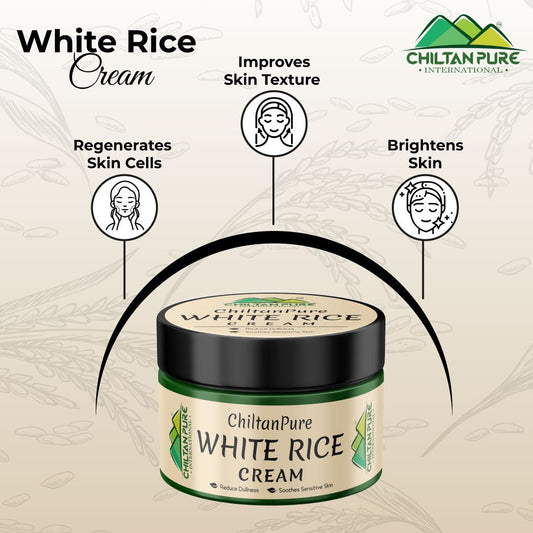 White Rice Cream – Improves Skin Texture, Gentle Exfoliant, Makes Skin Glowy, Soothes Sunburn & Irritation - Mamasjan