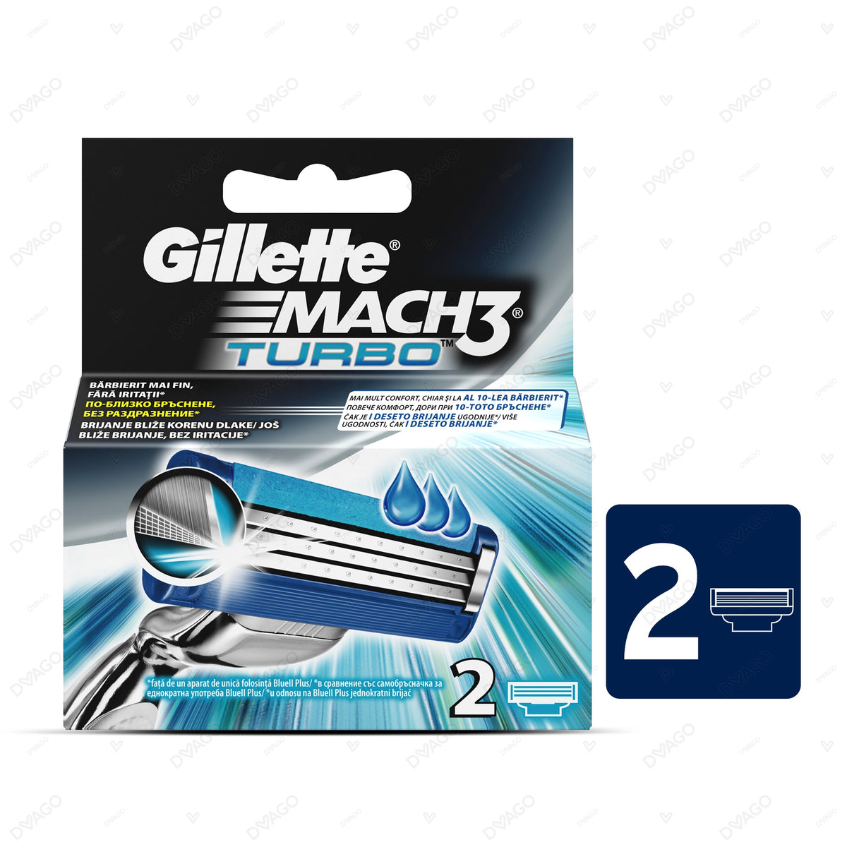 GILLETTE MACH 3 TURBO SHAVING RAZOR CARTRIDGES 2S