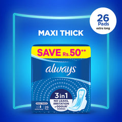 ALWAYS MAXI THICK SANITARY PADS EXTRA LONG TRIO PACK
