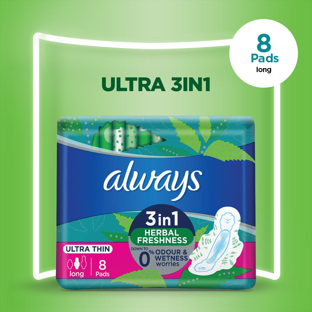 ALWAYS ULTRA SANITARY PADS LONG SINGLE PACK