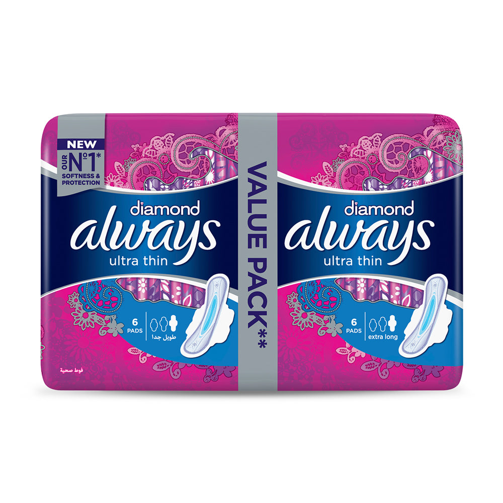 ALWAYS DIAMONDS ULTRA THIN SANITARY PADS EXTRA LONG VALUE PACK