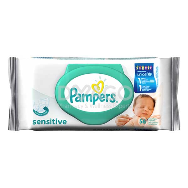 Pampers Sensitive Baby Wipes (Box = 56Pcs)