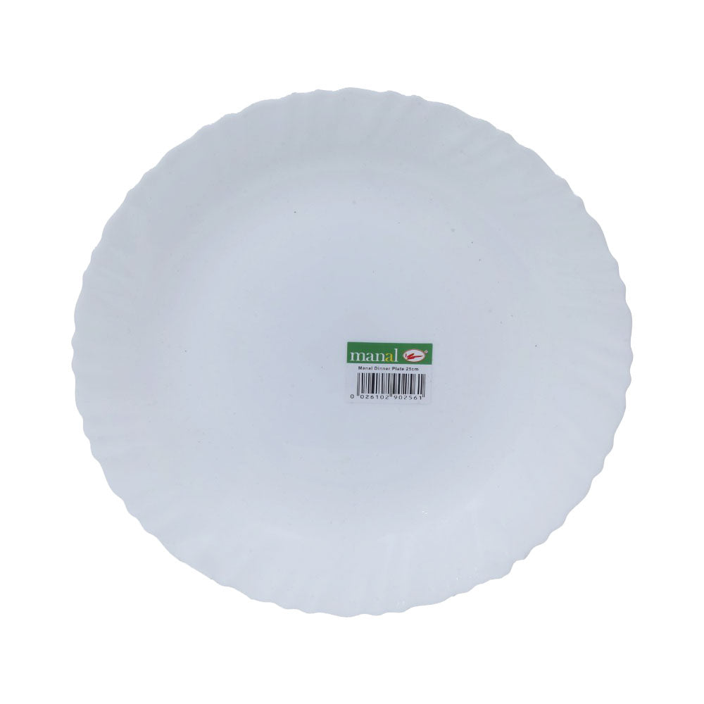 PLATE DINNER MANAL WHITE M0029 Default Title - MamasJan Crockery