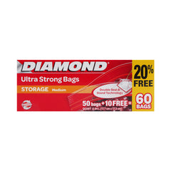 DIAMOND ZIPPER BAGS STORAGE MEDIUM 60 PC Default Title - MamasJan Grocery Nonfood