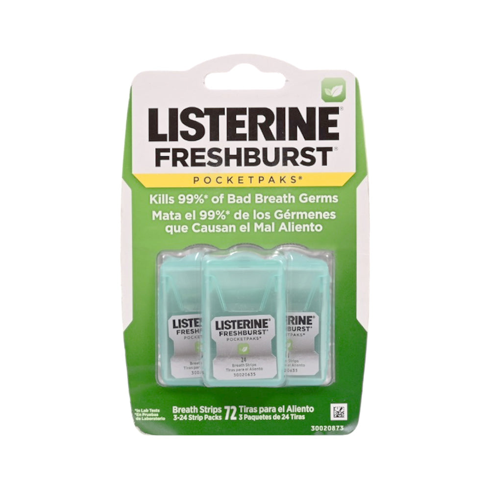 LISTERINE FRESHBURST BREATH STRIPS POCKET PACKS GREEN 72S Default Title - MamasJan Grocery Food