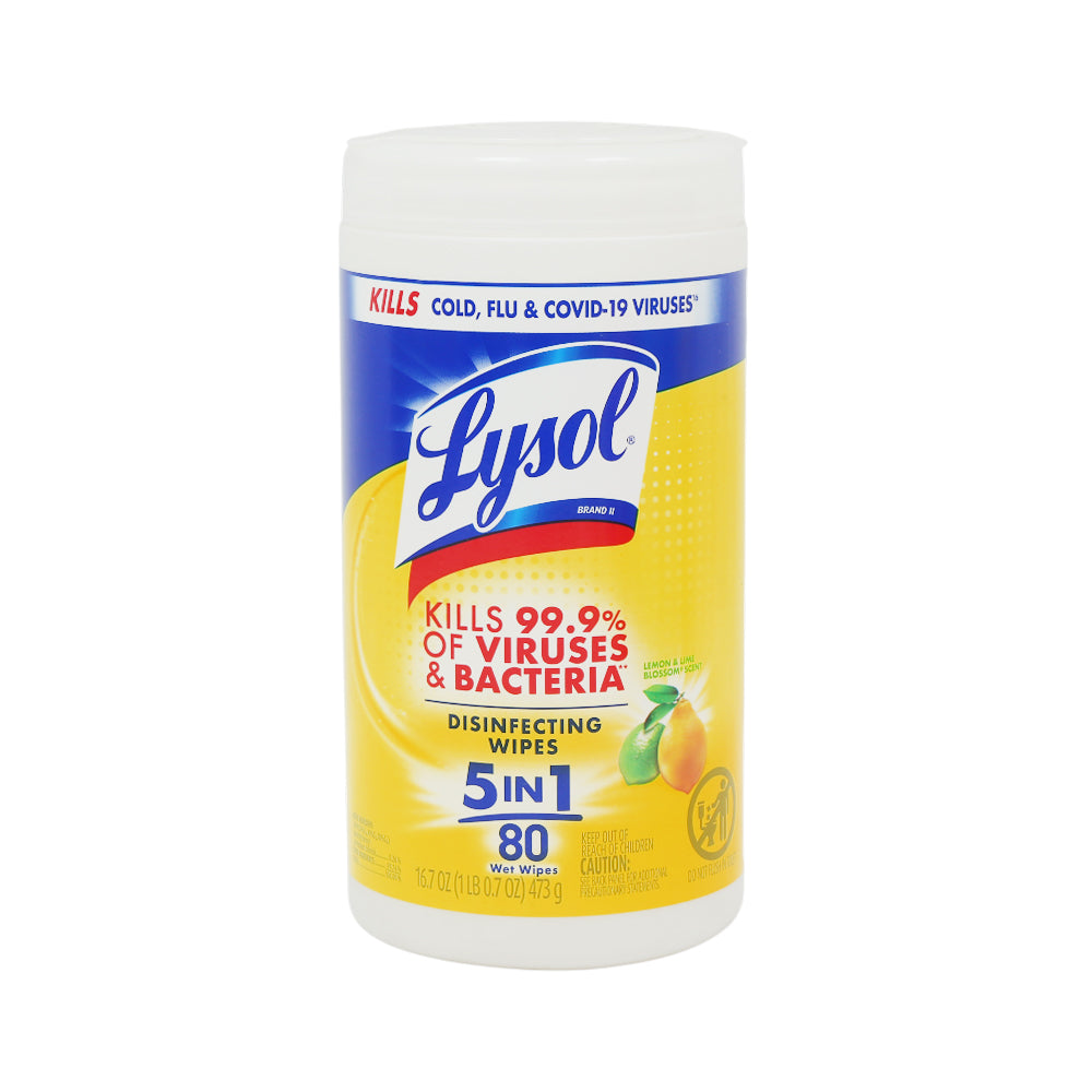 LYSOL WIPES DISINFECTING 5IN1 LEMON & LIME BLOSSOM 80S 473 G Default Title - MamasJan Grocery Nonfood