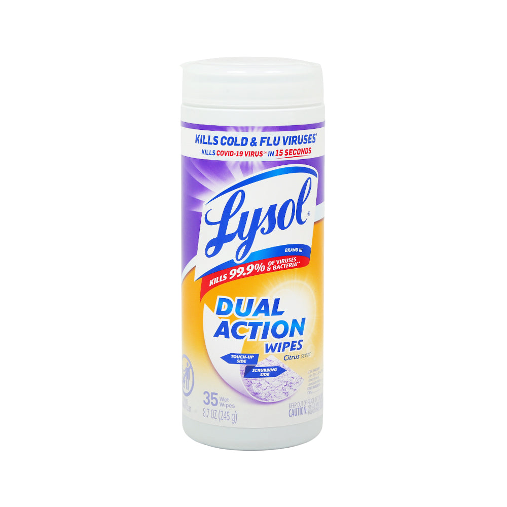 LYSOL WIPES DUAL ACTION CITRUS 35S 245 GM Default Title - MamasJan Grocery Nonfood