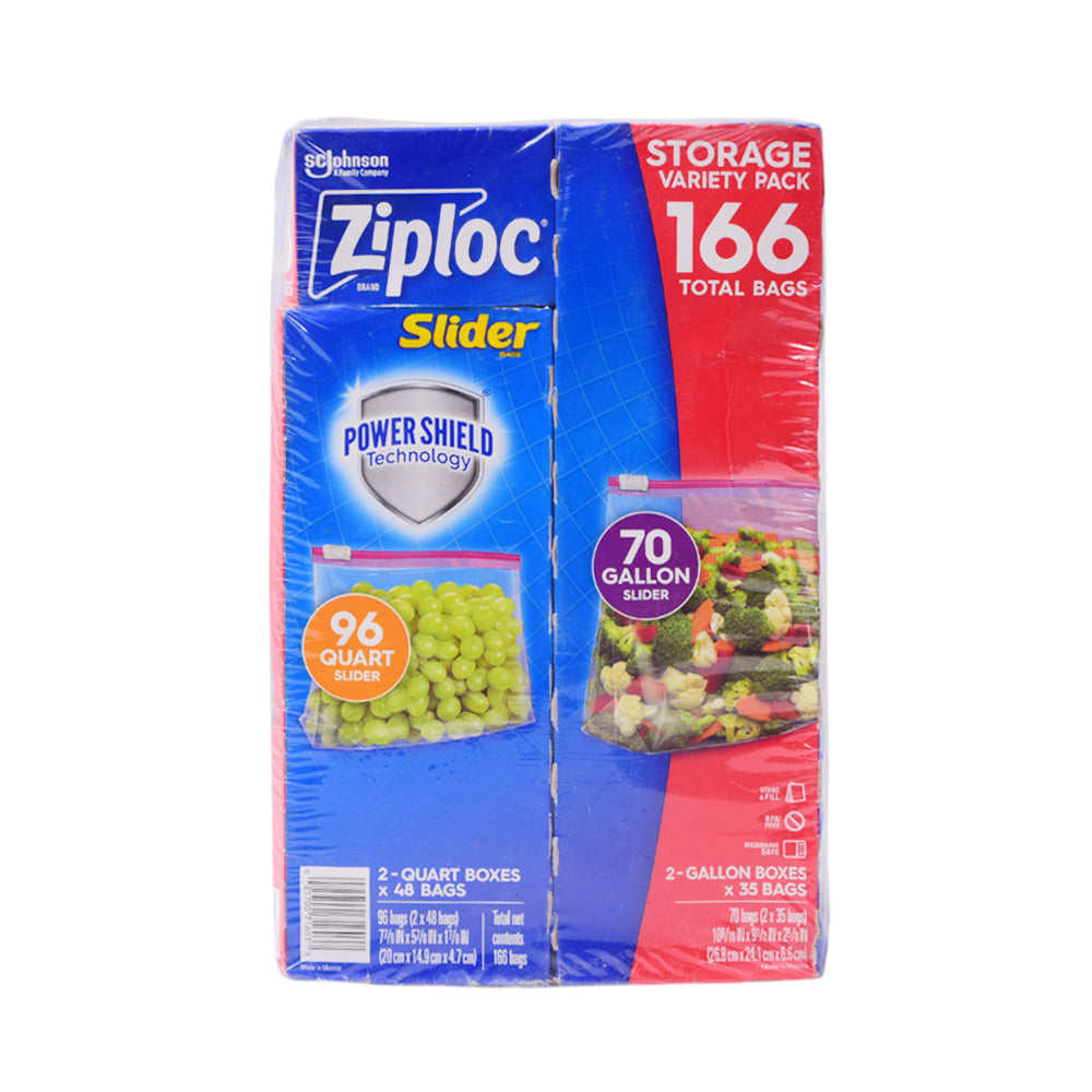 ZIPLOC SLIDER STORAGE BAGS 4 BOX PACK 166 PC Default Title - MamasJan Grocery Nonfood