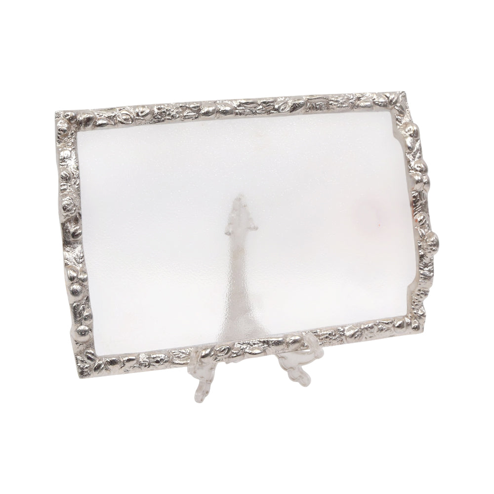 TRAY ACRYLIC SILVER SMALL 2004 Default Title - MamasJan Crockery