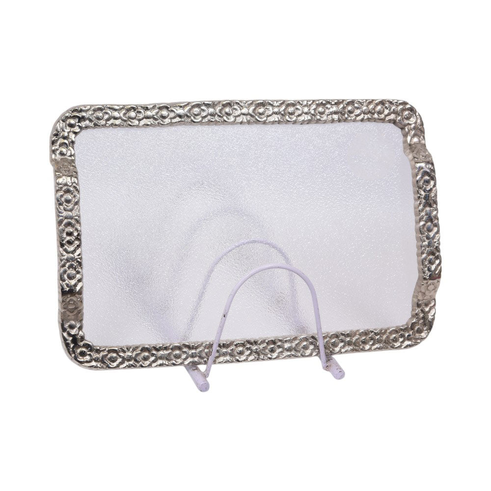 TRAY ACRYLIC SILVER SMALL 2005 Default Title - MamasJan Crockery