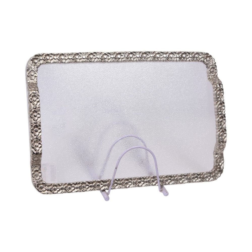 TRAY ACRYLIC SILVER MEDIUM 2005 Default Title - MamasJan Crockery