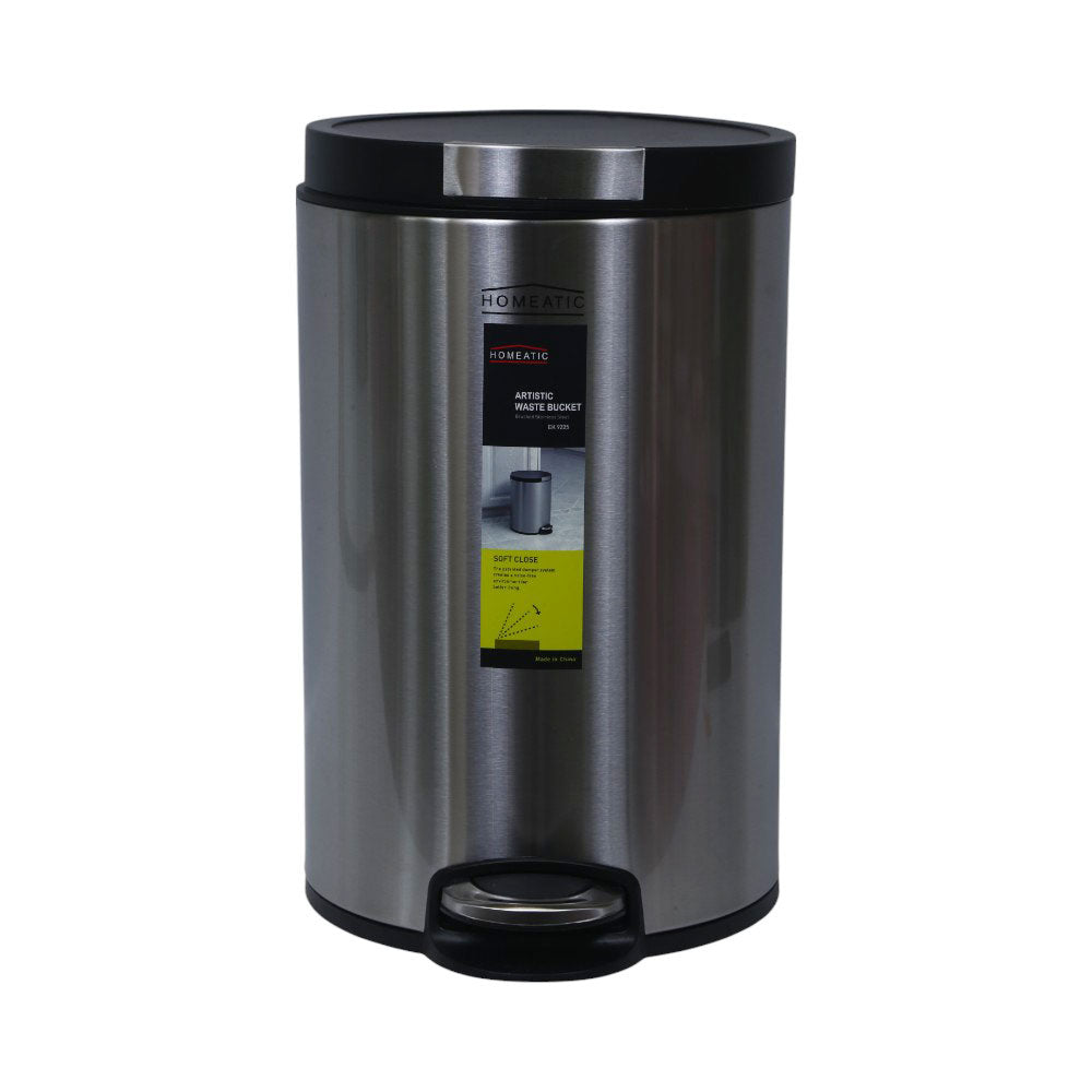 DUSTBIN 12LTR STAINLESS STEEL EK9225-12 Default Title - MamasJan Crockery