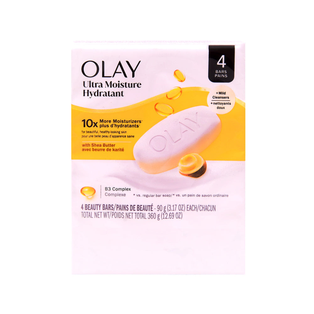 OLAY SOAP BARS ULTRA MOISTURE HYDRANT 10X 4PC PACK 4X90 GM Default Title - MamasJan skincare