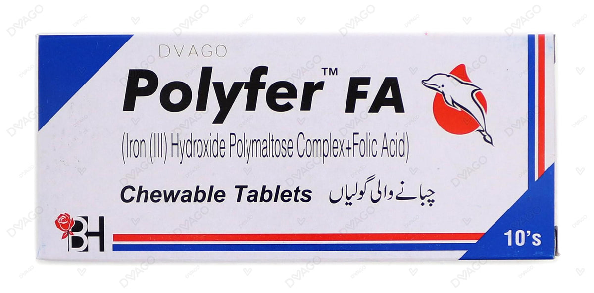 Polyfer FA Chewable Tablets (1 Box = 1 Strip)(1 Strip = 10 Tablets)