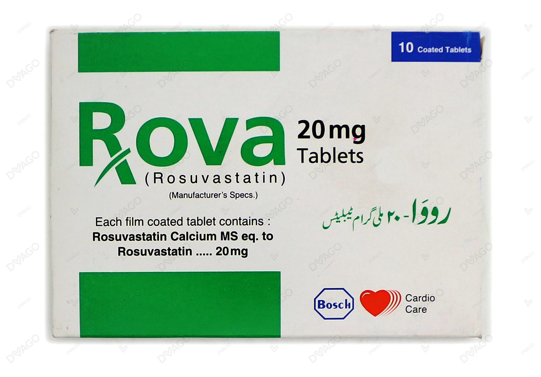 Rova Tablets 20mg (1 Box = 1 Strip)(1 Strip = 10 Tablets)
