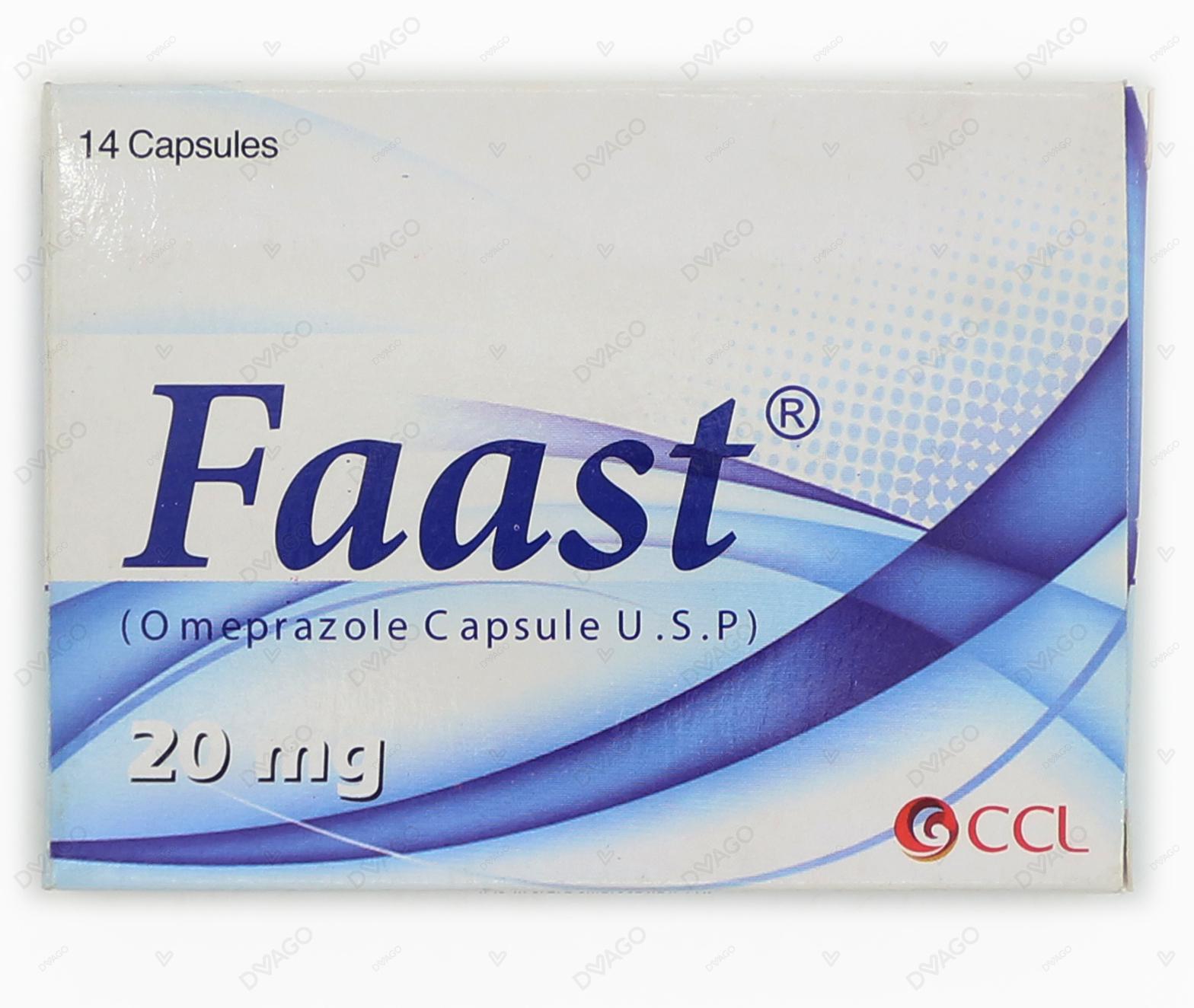 Faast Capsules 20mg (1 Box = 2 Strips) (1 Strip = 7 Capsules)