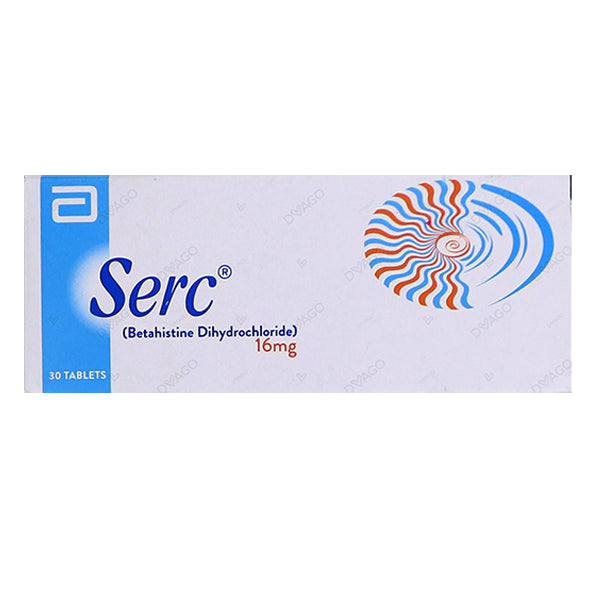 Serc Tablets 16mg (1 Box = 3 Strips) (1 Strip = 10 Tablets)