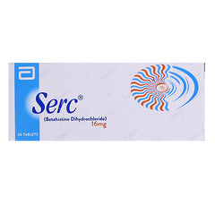 Serc Tablets 16mg (1 Box = 3 Strips) (1 Strip = 10 Tablets)