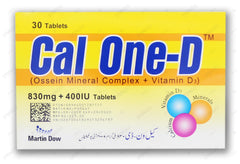 Cal One-D Tablets 830mg/400Iu  (1 Strip = 10 Tablets)