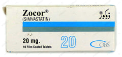 Zocor Tablets 20mg (1 Box = 1 Strip)(1 Strip = 10 Tablets)