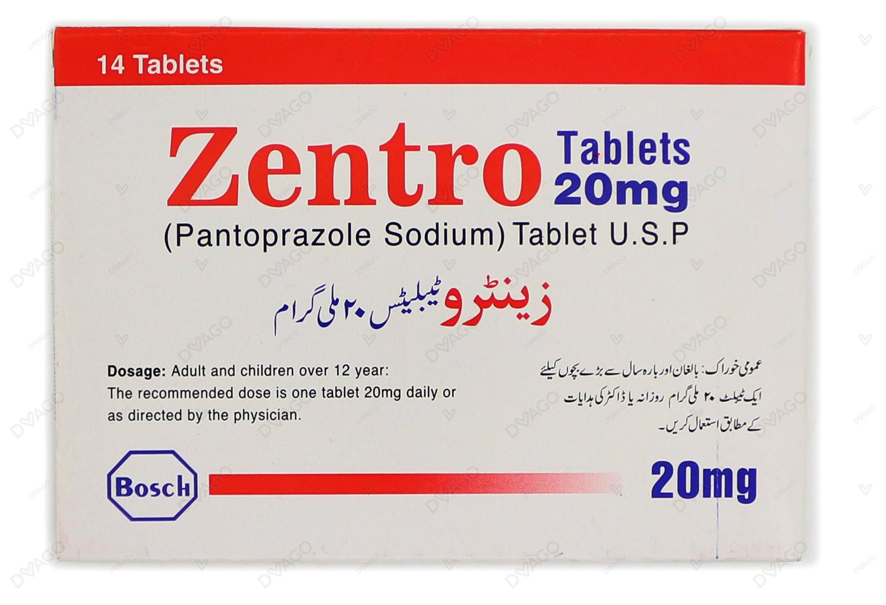 Zentro Tablets 20mg (1 Box = 1 Strip)(1 Strip = 14 Tablets)