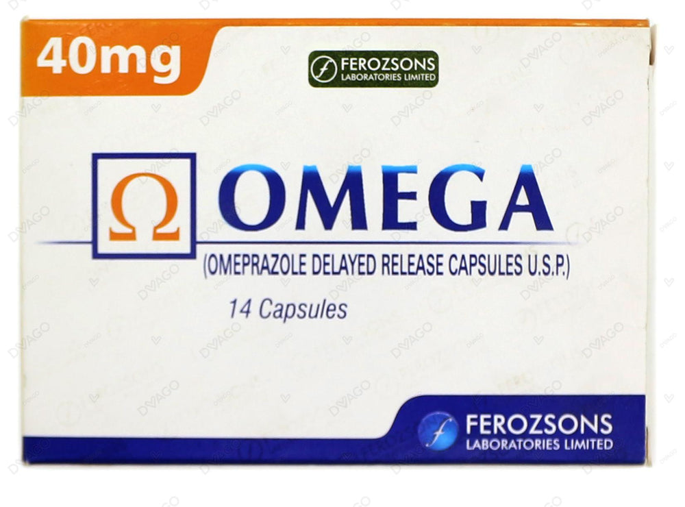 Omega Capsules 40mg (1 Strip = 7 Capsules)