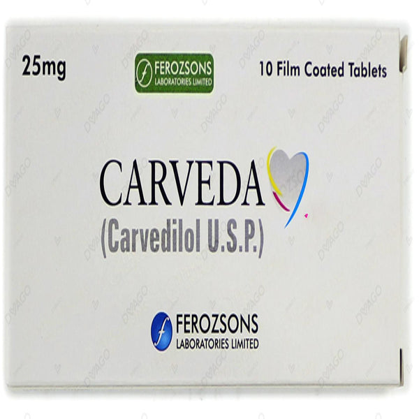 Carveda Tablets 25mg (1 Box = 1 Strip)(1 Strip = 10 Tablets)