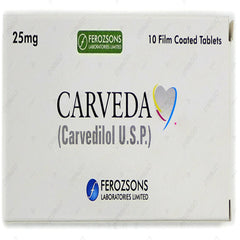 Carveda Tablets 25mg (1 Box = 1 Strip)(1 Strip = 10 Tablets)